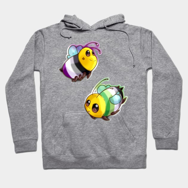 Aro Ace Bees Hoodie by Zorveechu